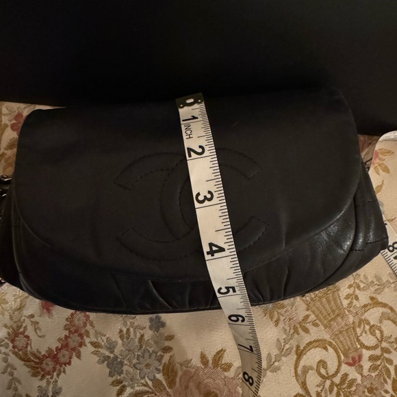 Authentic CHANEL CC Monogram Half Moon Lambskin WOC Flap Bag - Picture 5 of 13